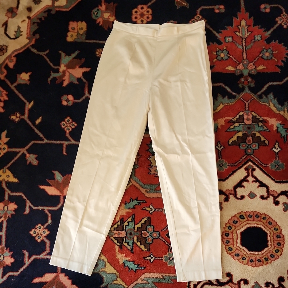 Chic Cream High-Waisted Trousers